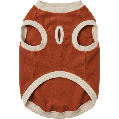 Pvxvg Fleece Pullover Pet Sweater Medium Rust Oatmeal - Product view